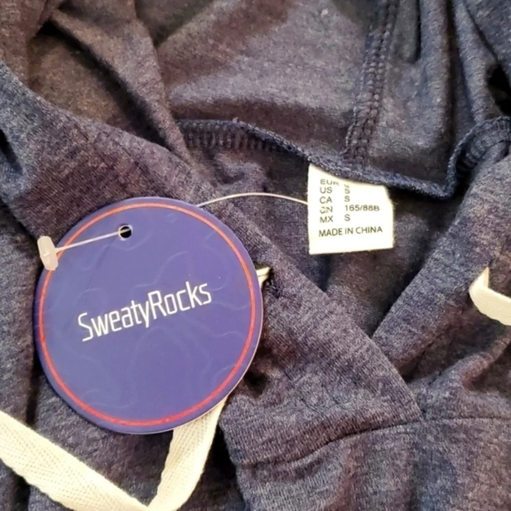 SweatyRocks Women's Blue Summer Sleeveless‎ Hooded Tank Top T-Shirt Small
